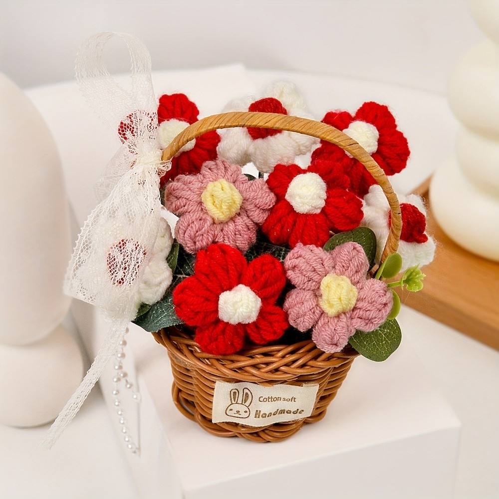 Handmade Puff Yarn Flower Mini - Baby Products Basket ulasan dan harga