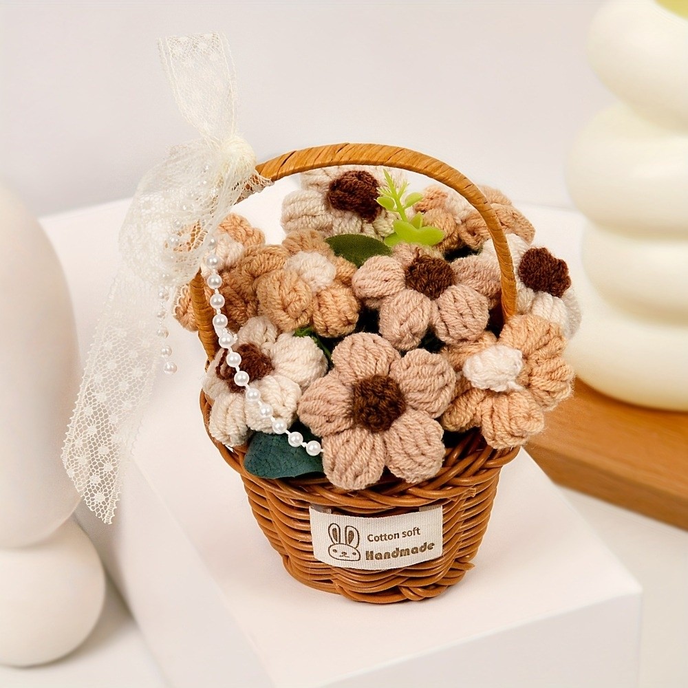 Handmade Puff Yarn Flower Mini - Baby Products Basket ulasan dan harga