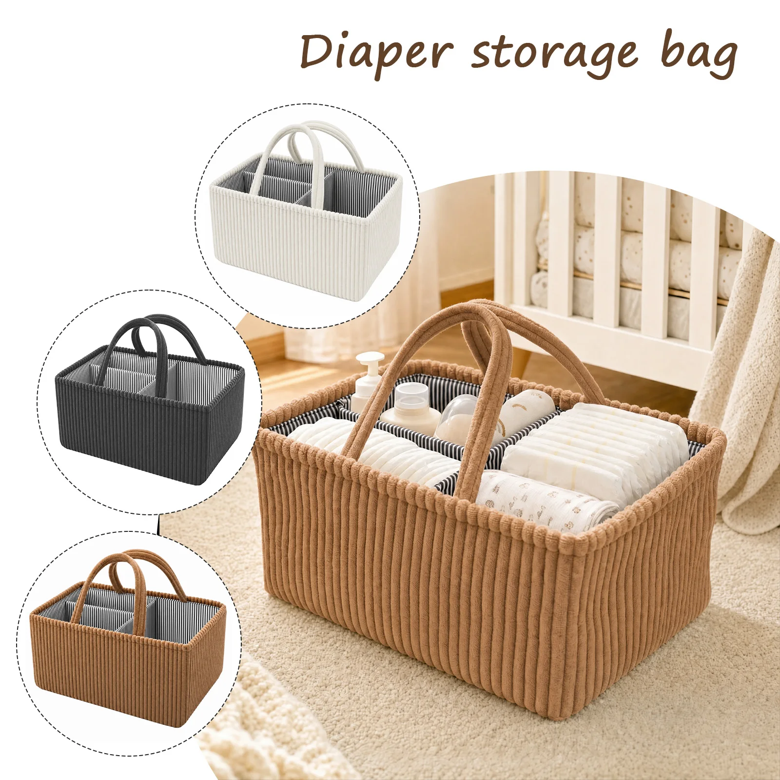 Baby Diaper Caddy Organizer Fo - Baby Products Basket ulasan dan harga