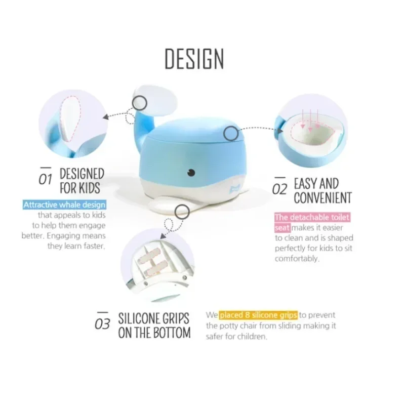 Cute Whale Bunny Child Potty T - Toddler Potty Training Seat ulasan dan harga
