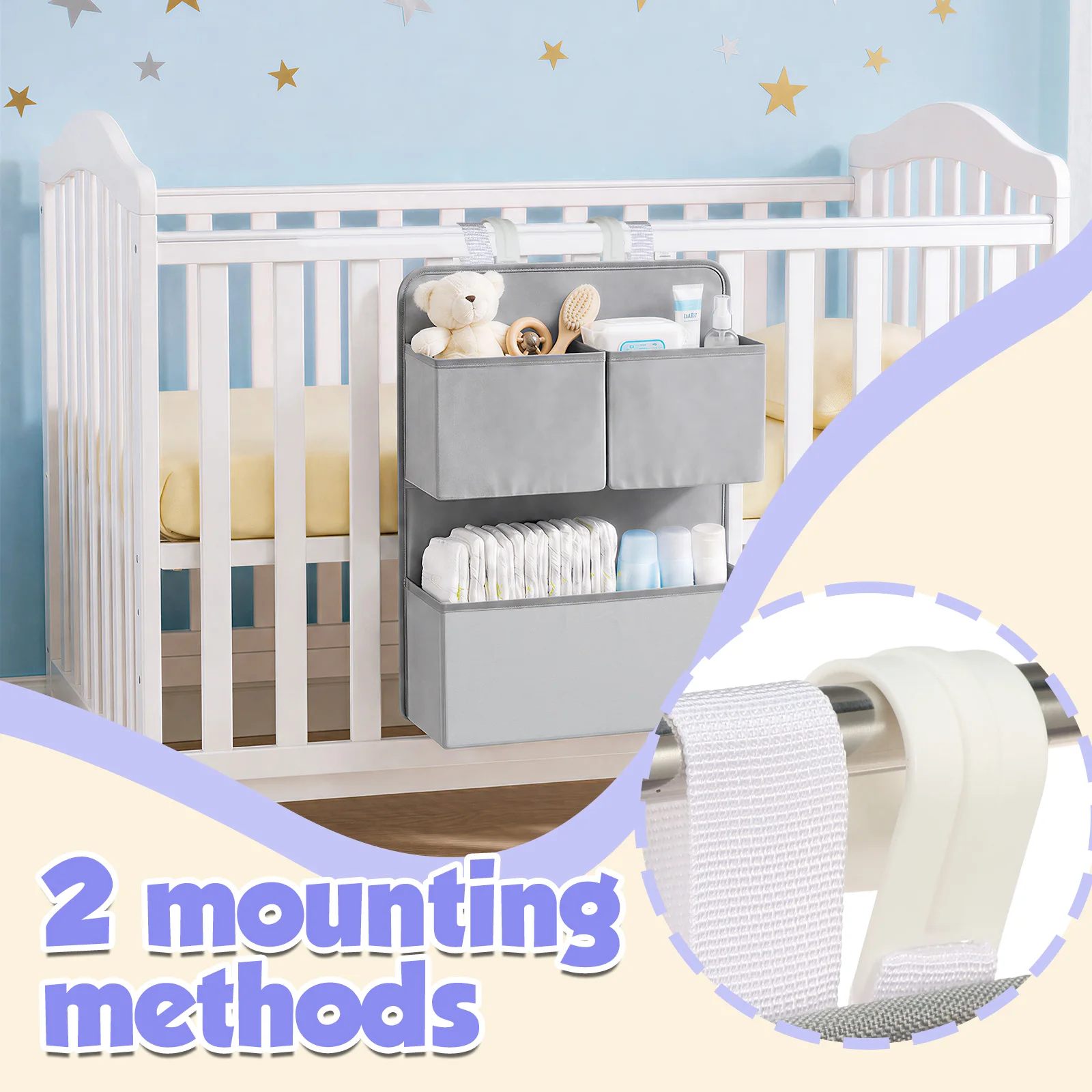 2 Tier Hanging Diaper Organize - Baby Products Basket ulasan dan harga