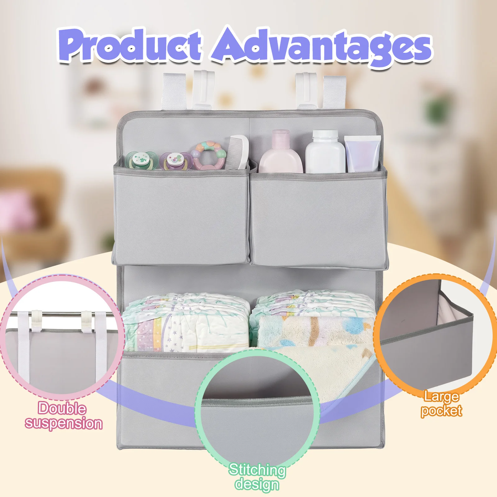 2 Tier Hanging Diaper Organize - Baby Products Basket ulasan dan harga