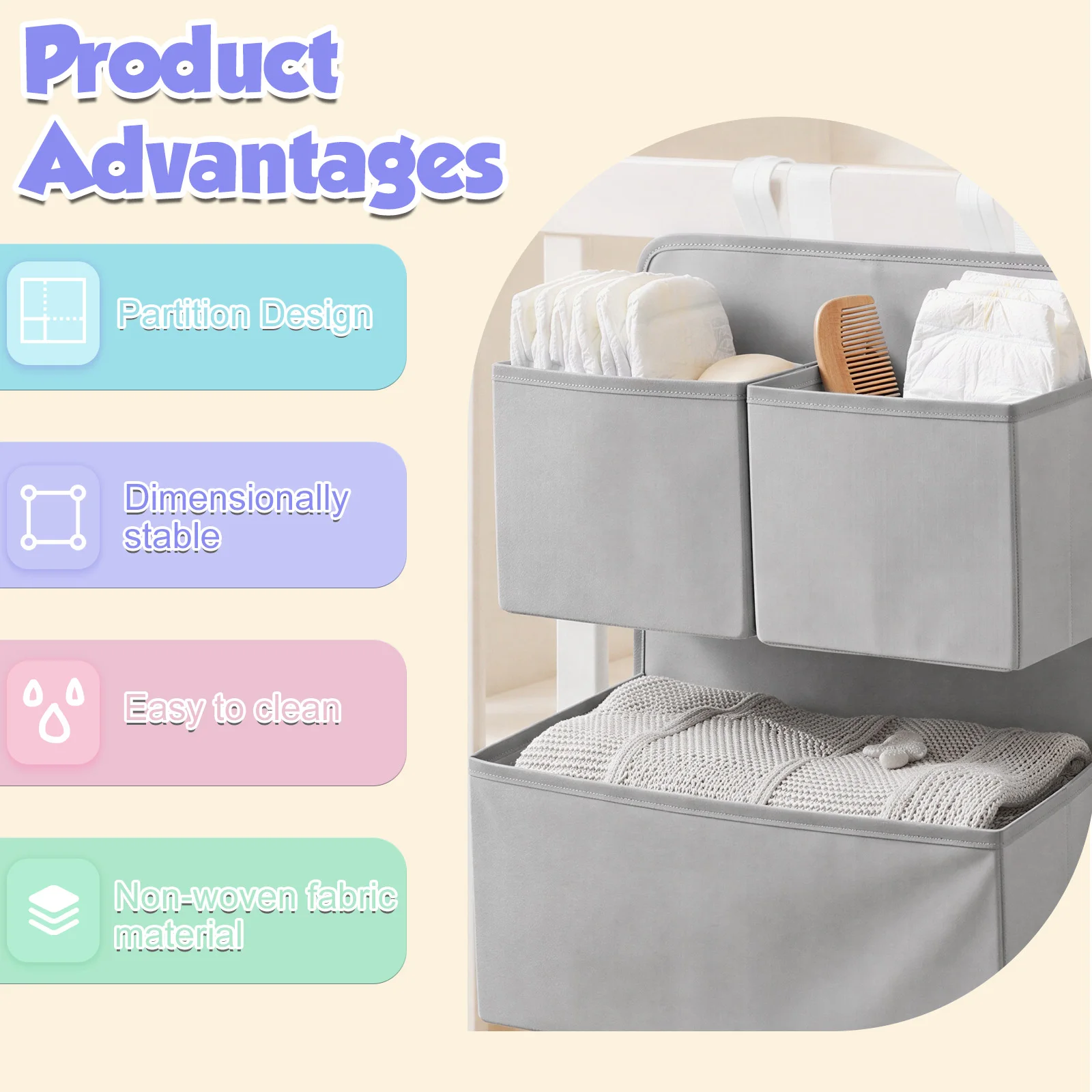 2 Tier Hanging Diaper Organize - Baby Products Basket ulasan dan harga